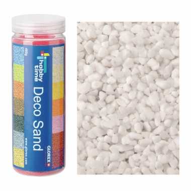2x busjes fijn decoratie zand/kiezels wit 480 gram