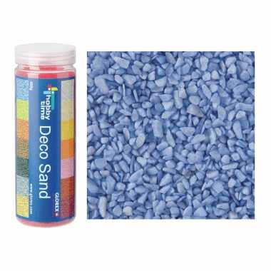 2x busjes grof decoratie zand/kiezels blauw 500 gram