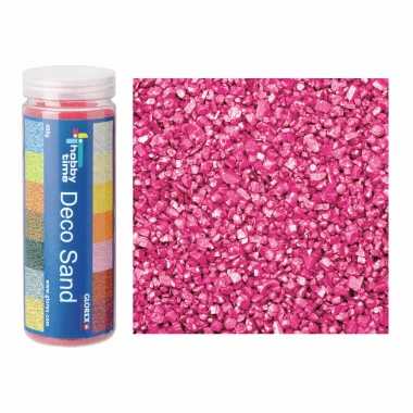 2x busjes grof decoratie zand/kiezels roze 500 gram