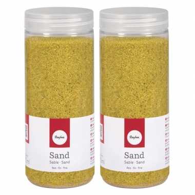 2x fijn decoratie zand geel 475 ml