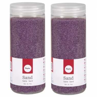 2x fijn decoratie zand lila 475 ml