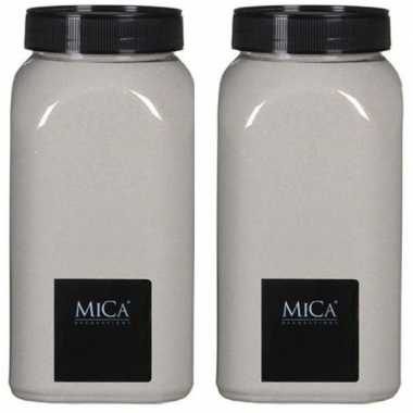 2x hobby/decoratiezand creme wit 650 ml