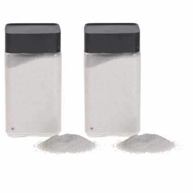 2x hobby/decoratiezand wit 600 gr