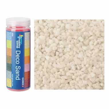 3x busjes fijn decoratie zand/kiezels creme wit 480 gram