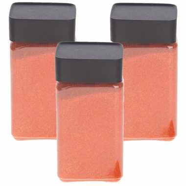 3x stuks hobby/decoratiezand oranje 600 gr