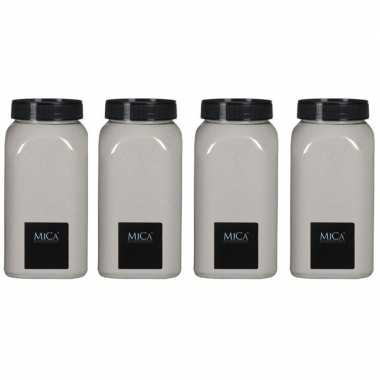 4x hobby/decoratiezand creme wit 650 ml