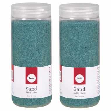 Turquoise decoratie zandkorrels fijn