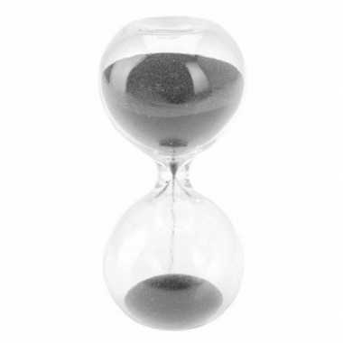 Zandloper met zwart zand 8 minuten