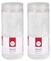 2x fijn decoratie zand wit 475 ml