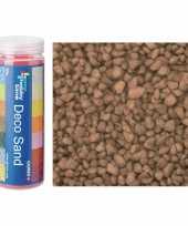 3x busjes fijn decoratie zand kiezels bruin 480 gram