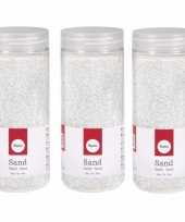 3x fijn decoratie zand wit 475 ml