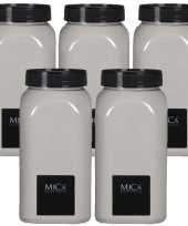 5x potjes hobby decoratiezand creme wit 650 ml