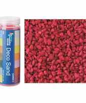 Grof decoratie zand kiezels bordeaux rood 500 gram