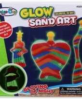 Speelzand setje met flesjes glow in the dark